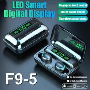 New F9-5 TWS Earphone Bluetooth Earphones Wireless Headphones Hifi Stereo Sports Earbuds Headset Hearing Aids with Mic Handfree